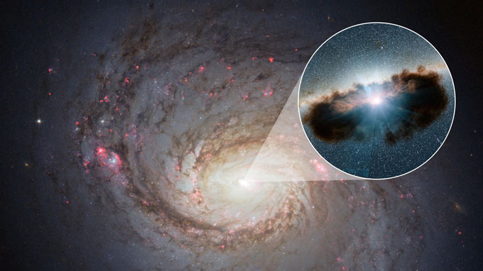 galaxy NGC 1068 and produces an illustration of the galaxy's black hole